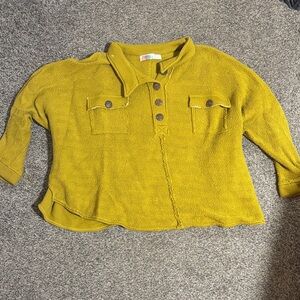 Free People Mustard Yellow Sweater